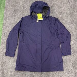 Women's Hooded Rain Jacket Waterproof Blue XL REI Belltown Parka NWT